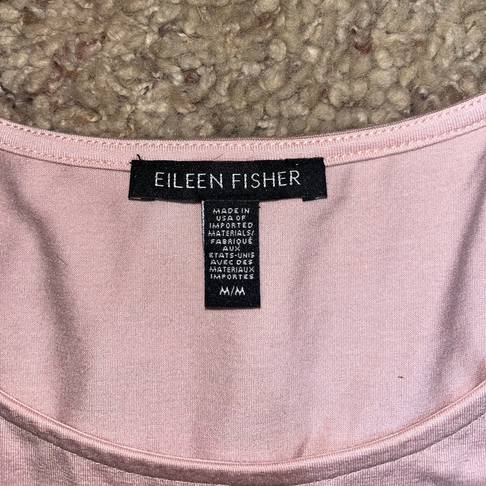 EILEEN FISHER PINK FINE JERSEY TIERED SLEEVELESS STRETCH MAXI DRESS / MEDIUM - Picture 6 of 8